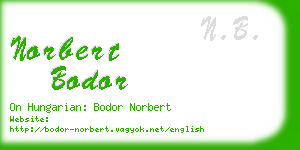 norbert bodor business card